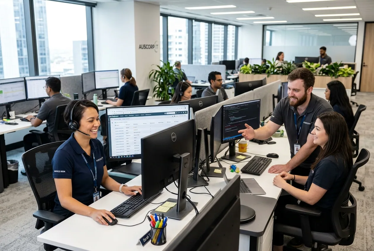 ParagonIT IT support specialists at a modern helpdesk providing responsive user support for Australian businesses