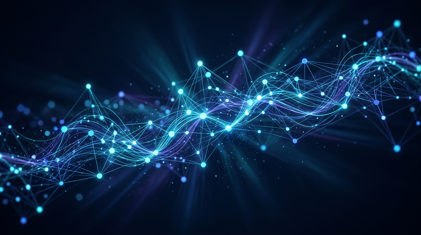 Abstract technology network constellation representing data strategy and digital innovation
